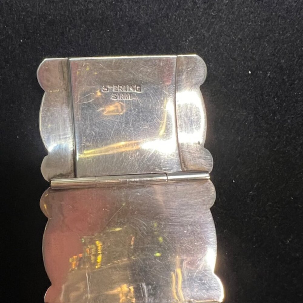 925 Sterling Silver Vintage Siam Niello Hindu Bracelet - Picture 5 of 7